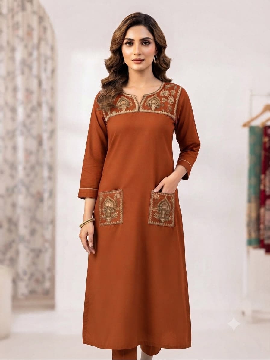 SS Collection embroidery fusion kurti